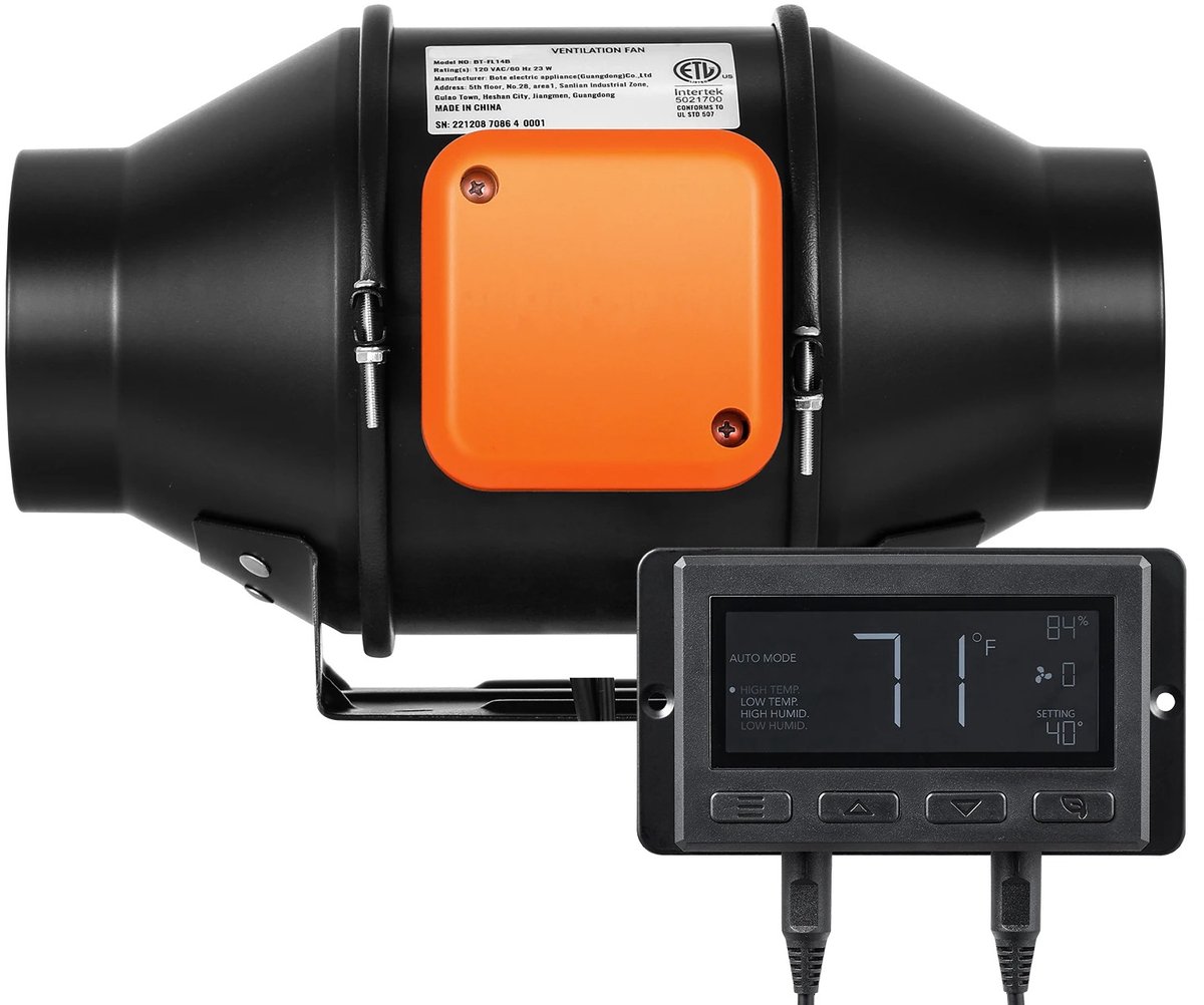 Cellista Inline Kanaalventilator 100 mm - EC Afzuigventilator - Buisventilator met Temperatuurregelaar - Ventilatie Ventilator - 348 m³/u - 28 dB Stil