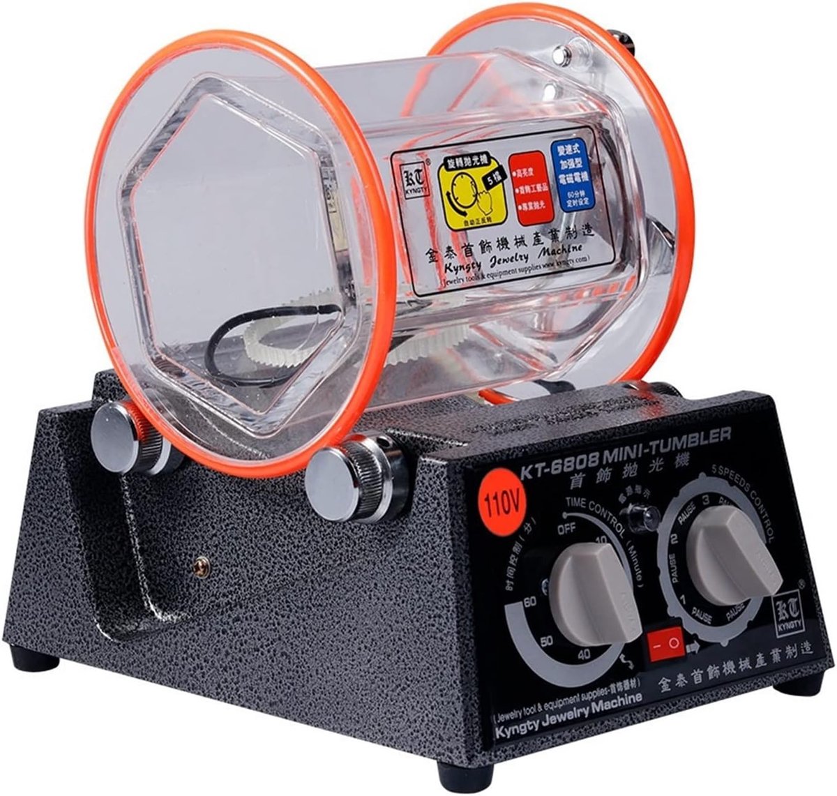 Polijstmachine Trommel - Deburring machine - Sieraden Afwerken - Stille Werking - 3.5 kg - Zwart