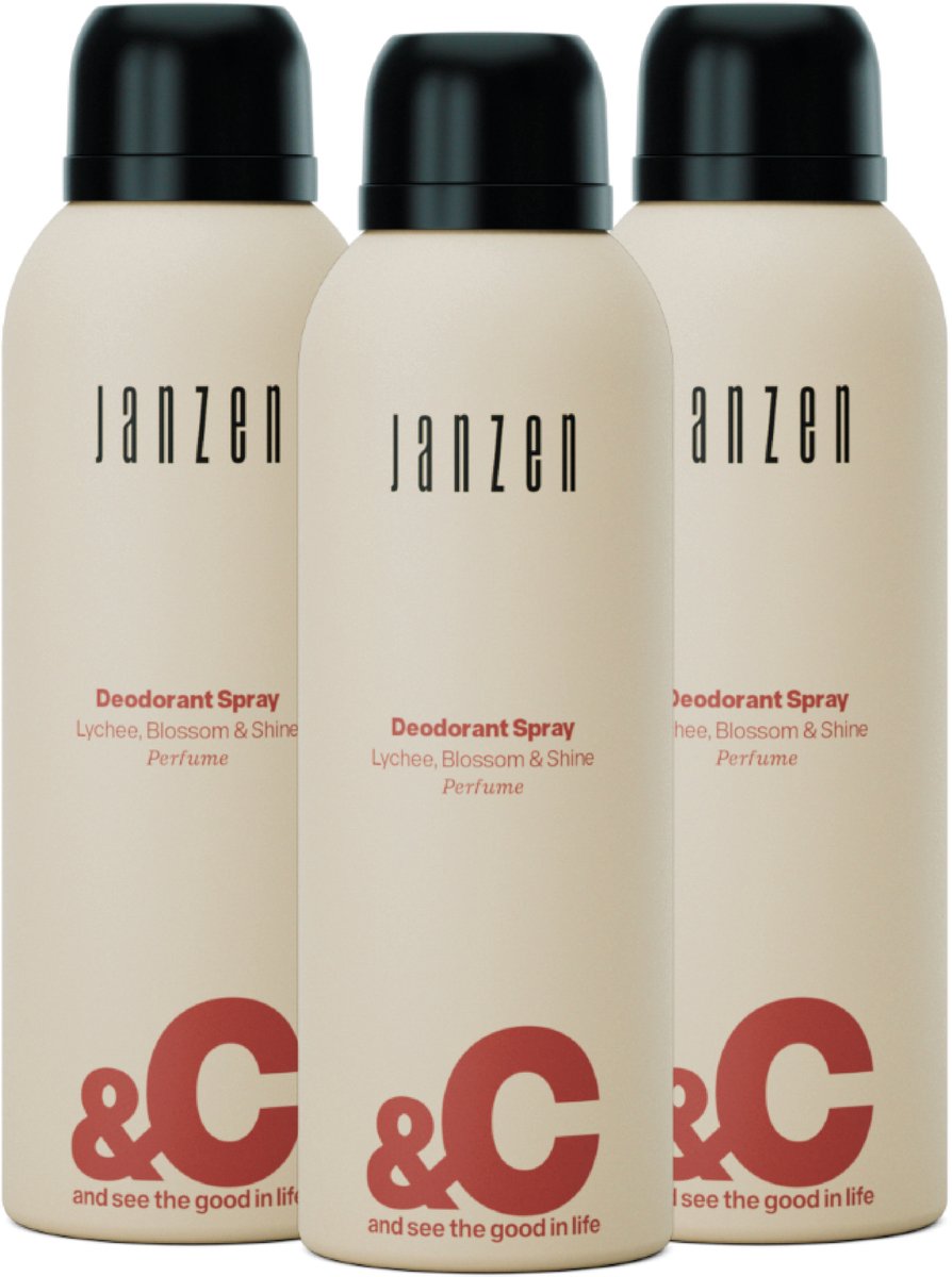 JANZEN Deodorant Spray &C Lychee, Blossom & Shine 3-pack