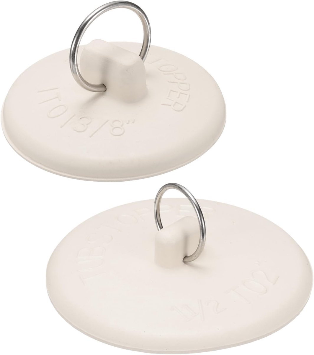 Afvoerstop Set - Rubberen Stoppen - Water Dicht Maken - Twee Maten - 2 Stuks - Wit