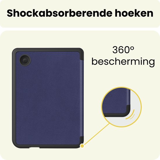 Hoes Geschikt voor Kobo Clara 2E - E-reader Bescherm Hoesje Case Sleep Cover Trifold - Hoes Geschikt voor Kobo Clara 2E Hoesje - Donkerblauw — afbeelding 5