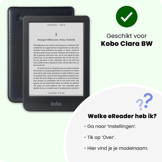 Hoes Geschikt voor Kobo Clara BW - E-reader Bescherm Hoesje Case Sleep Cover Trifold - Hoes Geschikt voor Kobo Clara BW Hoesje - Bloesem — afbeelding 2
