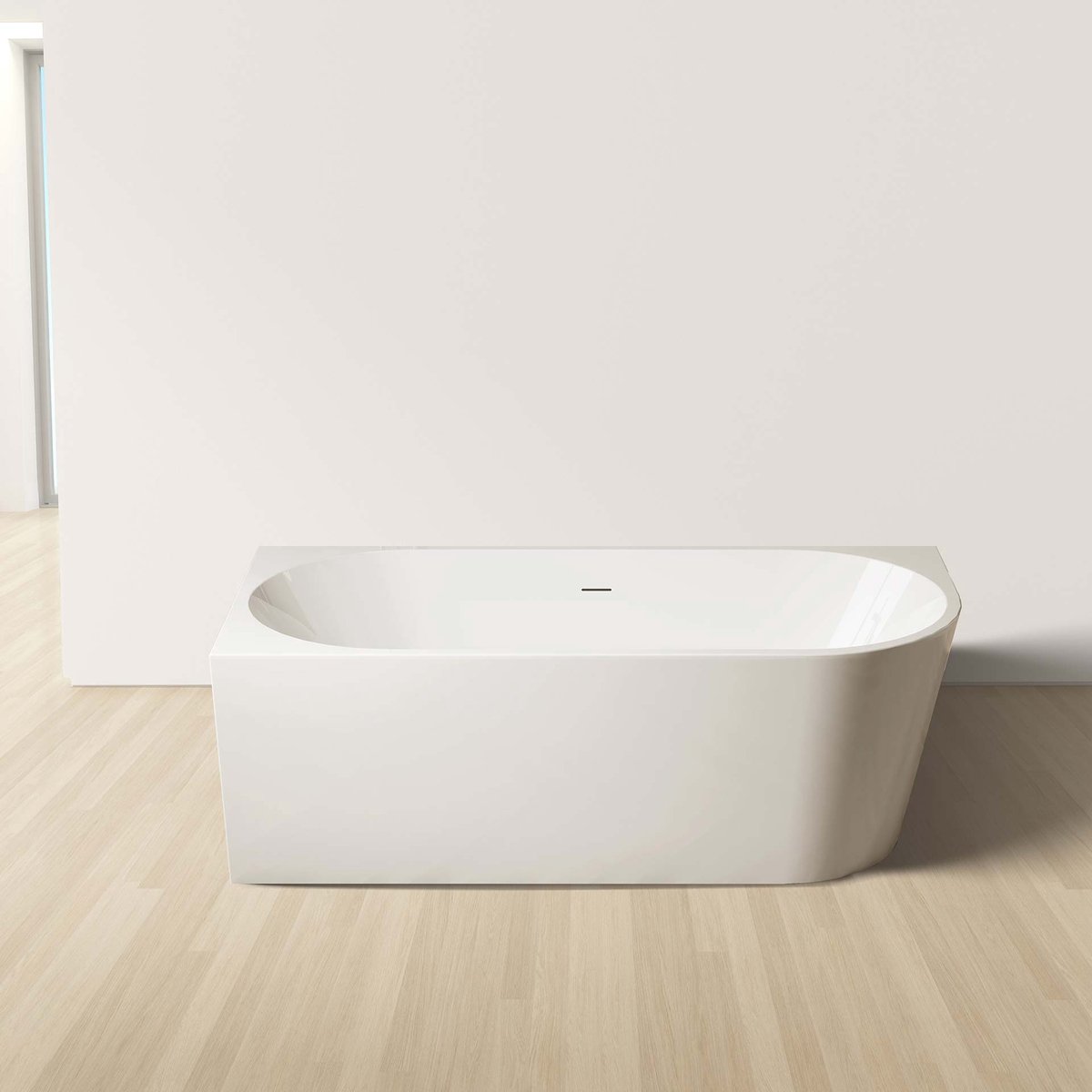 Zimmer Hoekbad Links 170x78x58 cm Glanzend Wit – Acryl Ligbad Inclusief Afvoerset en Click Waste