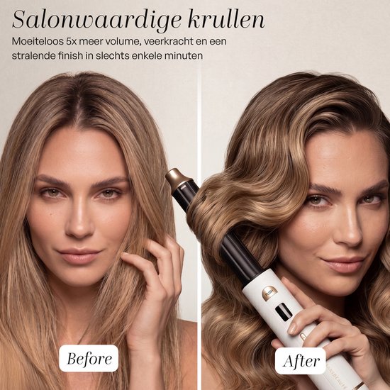 Sansbeauté® 8-in-1 Airstyler met Diffuser - Multistyler - Föhnborstel Kort Haar - Haarkruller - Haarstyler - Haardroger - Warmteborstel - Krulborstel - Krultang - Haarstijler - Stijlborstel - 5 in 1 Hairstyler