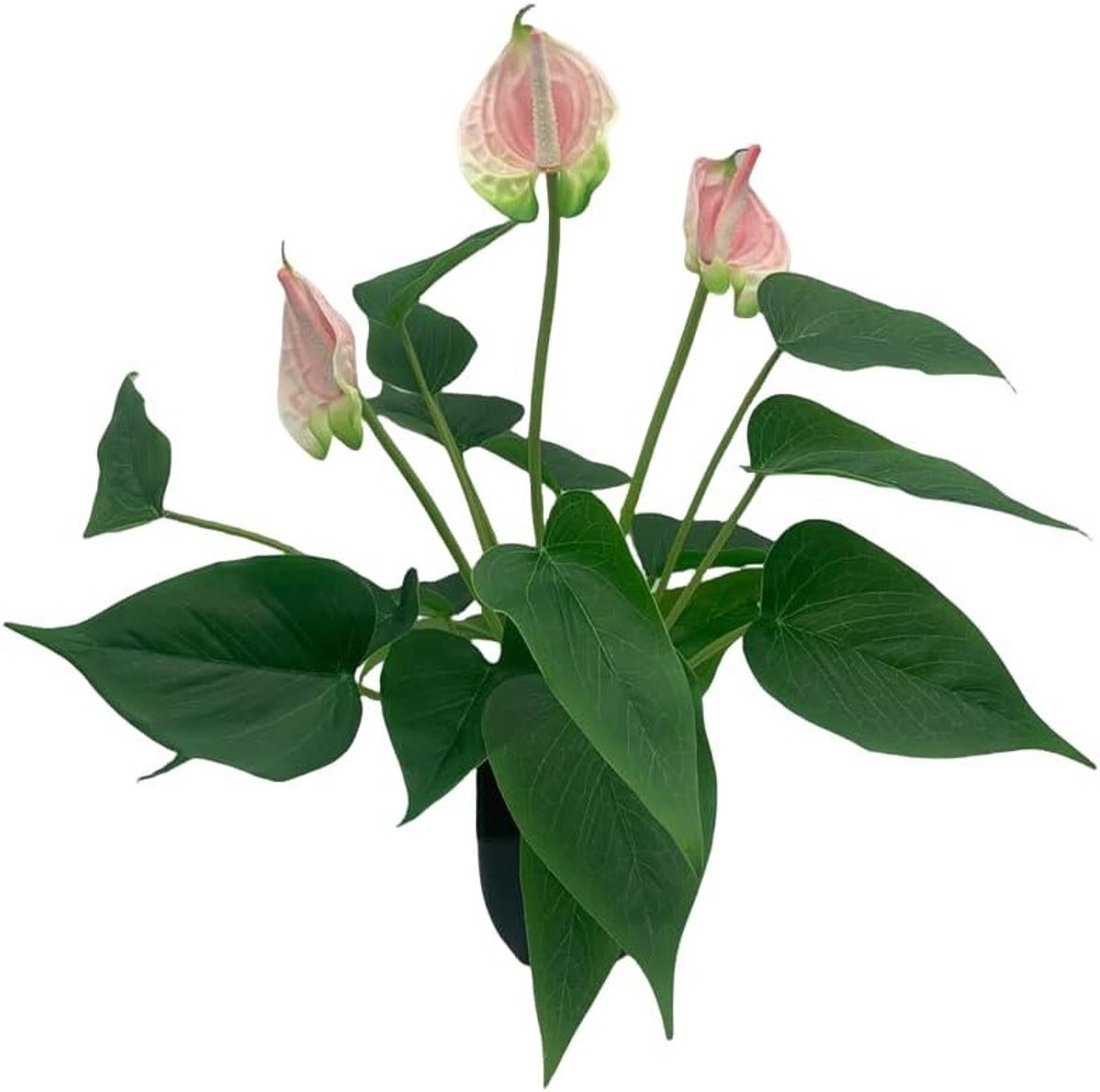 Kunstmatige Anthurium Planten - 16,1 Inch Nepplant voor Binnen en Buiten - Tropische Decoratie voor Huis, Tuin en Bruiloften - Roze Bonsai Bloemen