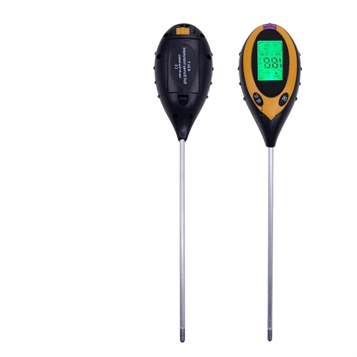 Vochtmeter Bodem - pH Monitor - Planten Verzorgen - 4-in-1 Functie - 20cm Sonde - Zwart