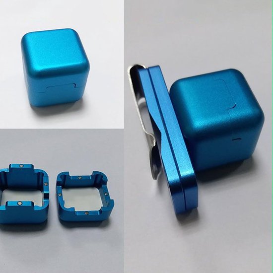 Krijthouder - Krijt Case - Biljart Spel - Magnetisch Ontwerp - 6.2x3x4.3 cm - Zilver — afbeelding 2