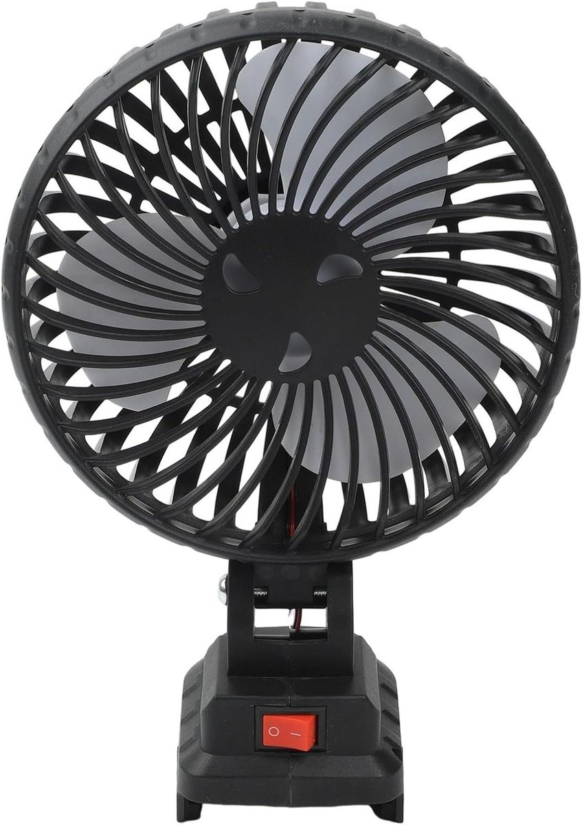 Draadloze Bureauventilator - Draagbare Tafelventilator - Buiten Koelen - Metalen Constructie - 377 Gram - Zwart