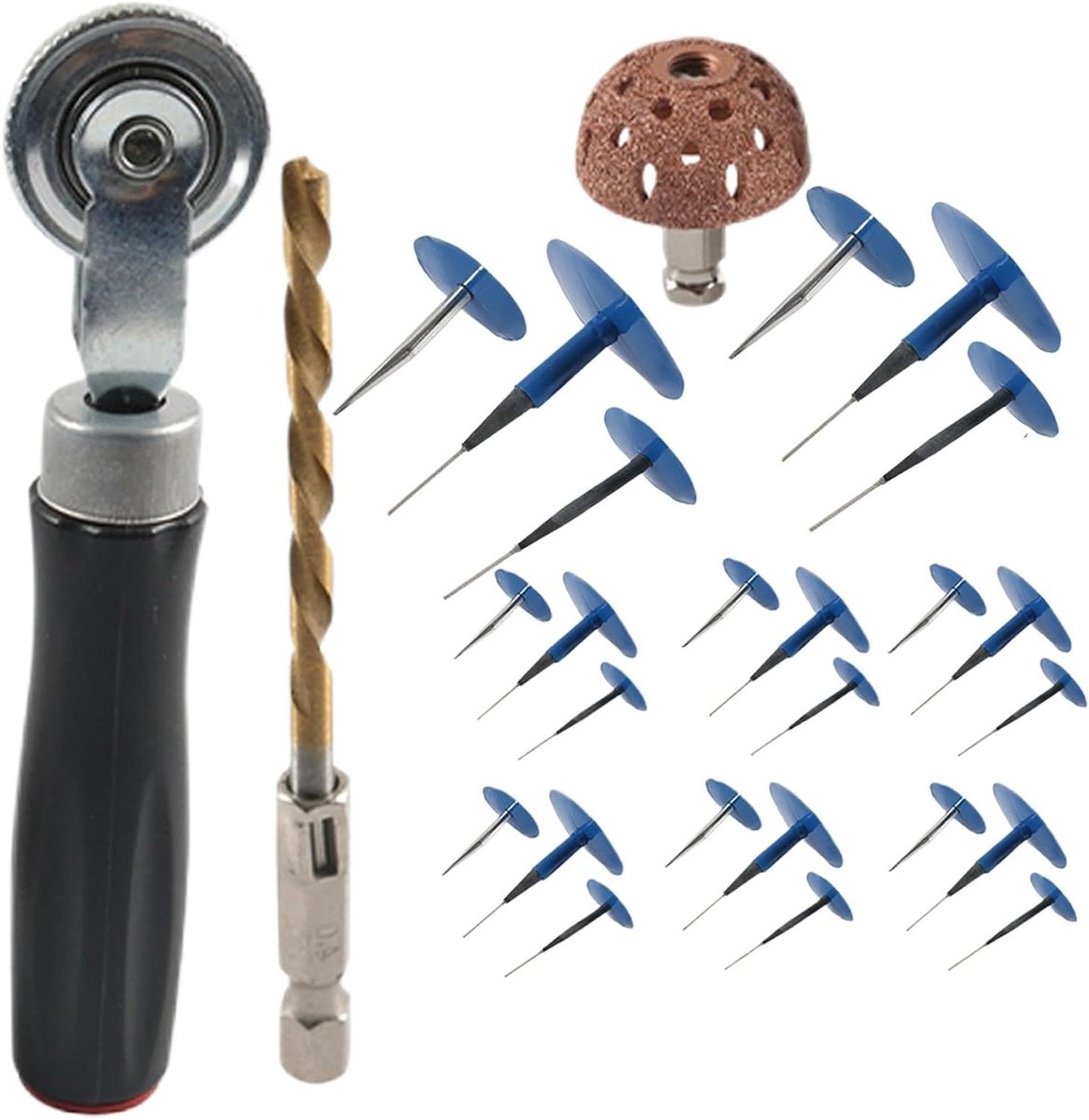 Bandenreparatieset - Pluggen - Band lek repareren - Compleet met gereedschap - 24+3 stuks - Zwart