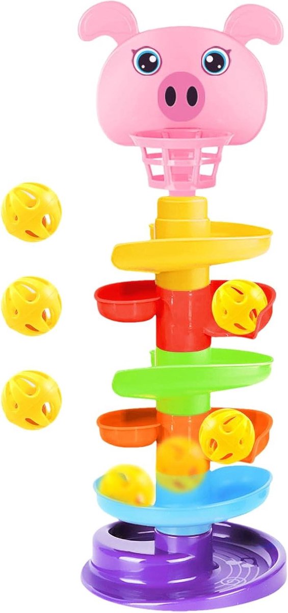 Kogeltoren Speelgoed - Rollerbaan Toren - Leren en Spelen - Zes Lagen Met Bal