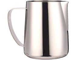 Opschuimkan Melk - Latte Art Kannetje - Koffie Maken - Voedselveilig Roestvrij Staal - 600ml - Zilver