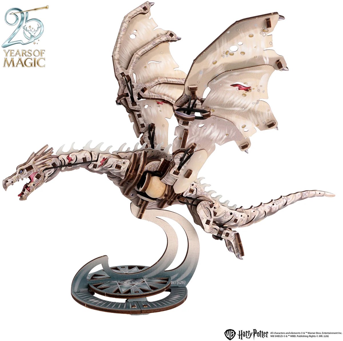 UGEARS 3D Modelbouw - Ukrainian Ironbelly Dragon™ - Harry Potter™ - Mechanisch Bouwpakket Hout - Educatief Speelgoed — afbeelding 9
