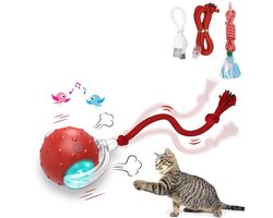 PET PIT Speedy Tail 2.0 - Interactief kattenspeeltje - Oplaadbare kattenbal met LED - 3 modi (Snel/Langzaam/Interactief) - Bewegingsgeactiveerd - Kattenspeeltje met vogelgeluid , jouet interactif pour chat , interactive toy for cats and dogs