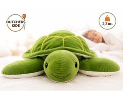 Dutchers® 2,3 Verzwaringsknuffel Schildpad - 70x65cm – Verzwaarde Knuffel - Zware Knuffel - Weighted stuffed animal – Grote Pluche Knuffel – Comfort, Rust & Geborgenheid – Cadeau voor Kinderen & Volwassenen