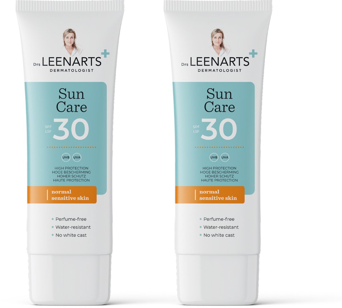 Drs Leenarts 2x Zonnebrand SPF30 voor Gezicht & Lichaam - Parfumvrij - Crème - 200 ml