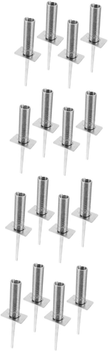 Voetbal Trainingsmateriaal - Hoekvlag Basis - Veld Markeren - Veer Mechanisme - 16 cm Hoog - Zilver
