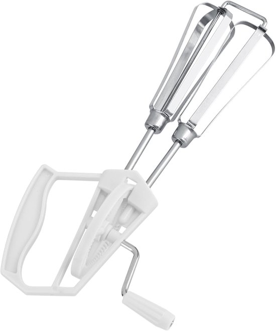 Eierklopper Handmatig - Keukenmixer Klopset - Beslag Maken - Automatische Rotatie - 26 x 12 cm - Wit — afbeelding 3