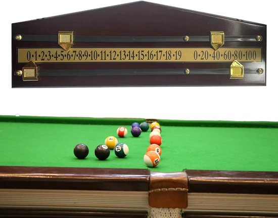 Biljart Scorebewaarder - Scorebord Hout - Spel Bijhouden - Aan Muur Hangbaar - 40 x 15 x 3 cm - A — afbeelding 2