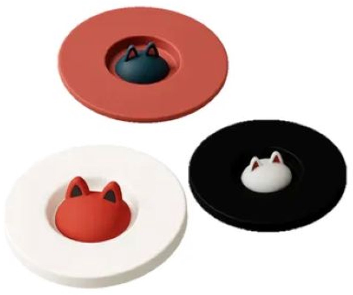 Dotz Deksel uit Platinum Silicone kat ø 10cm - set van 3