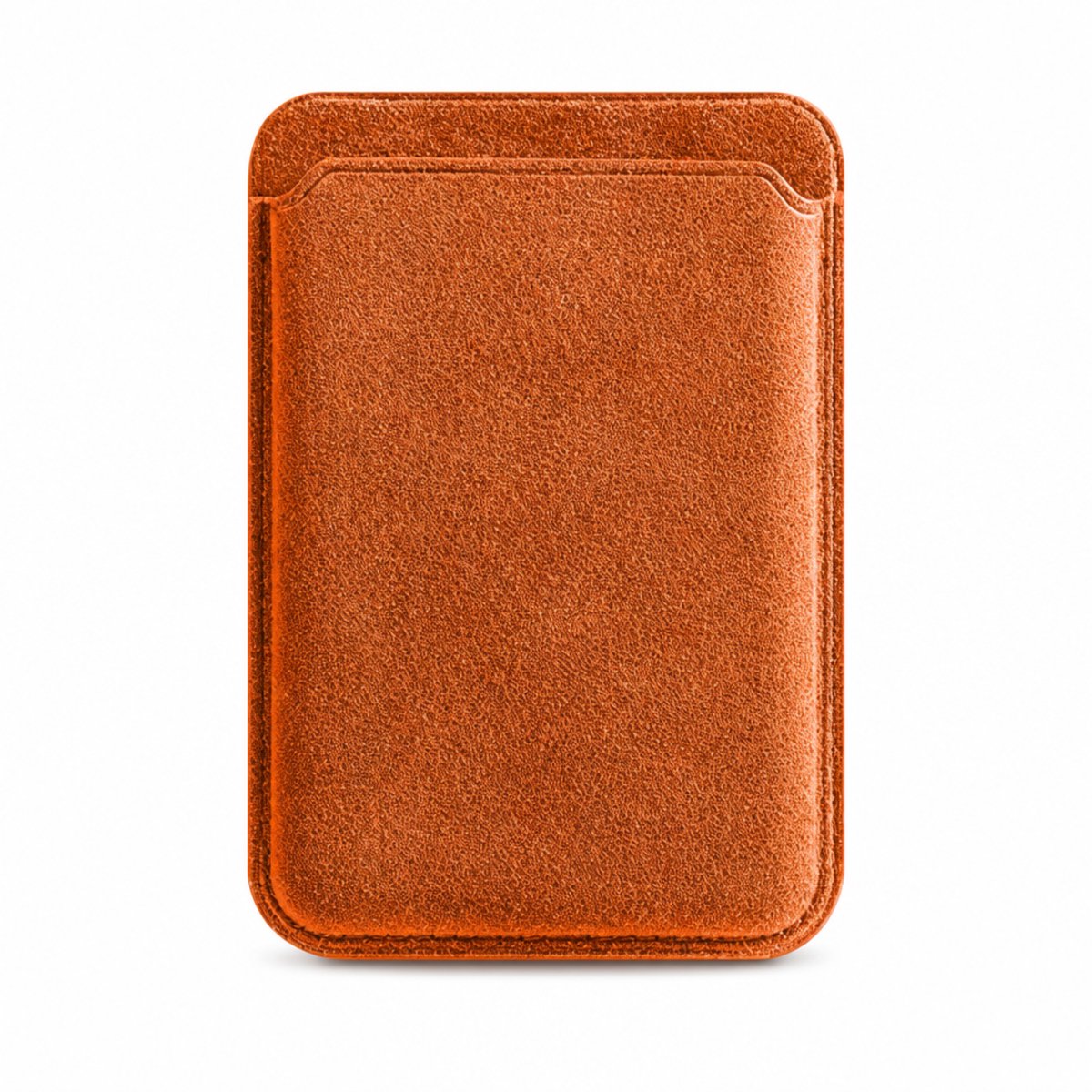Mastersøn Alcantara Magsafe Wallet - Portemonnee - Pasjeshouder - Apple iPhone - Kaarthouder - Oranje