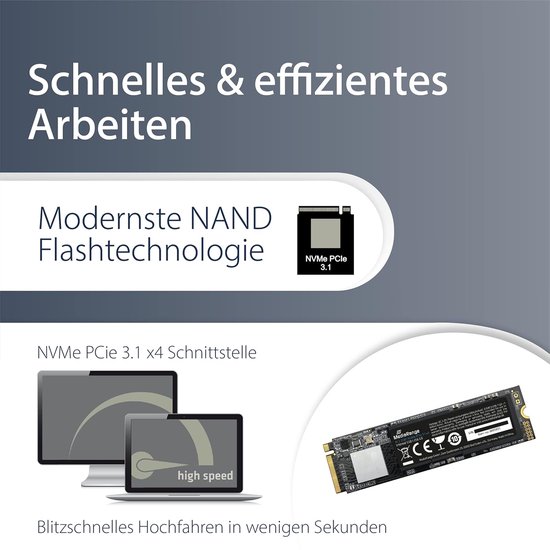 Interne Harde Schijf - SSD Opslag - Sneller Werken - NVMe PCIe 3.1 - 1 TB - Zwart — afbeelding 2