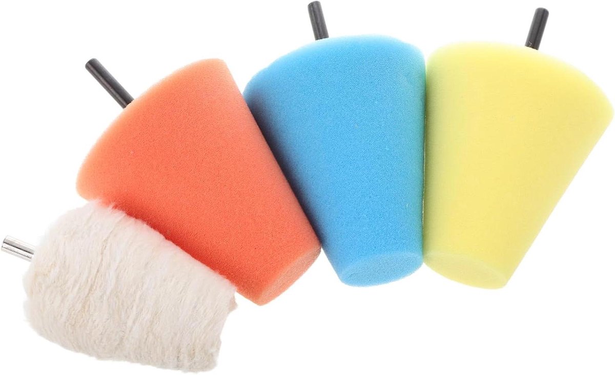 Auto Poets Set - Velgen Reiniger - Auto Onderhoud - Conische Polijstpads - 4 Delig - Diverse Kleuren