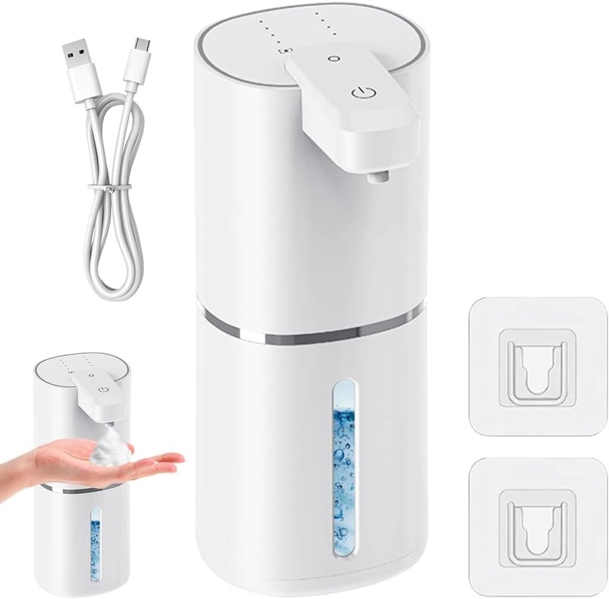 Automatische Zeepdispenser met 380 ml Capaciteit, Infraroodsensor, Oplaadbaar en Waterdicht voor Keuken, Badkamer en Hotelgebruik