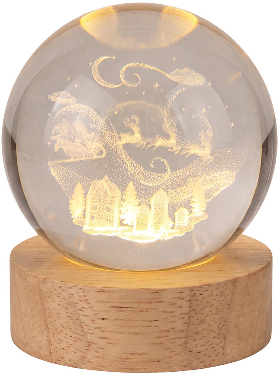Clayre & Eef Tafellamp Bruin Hout