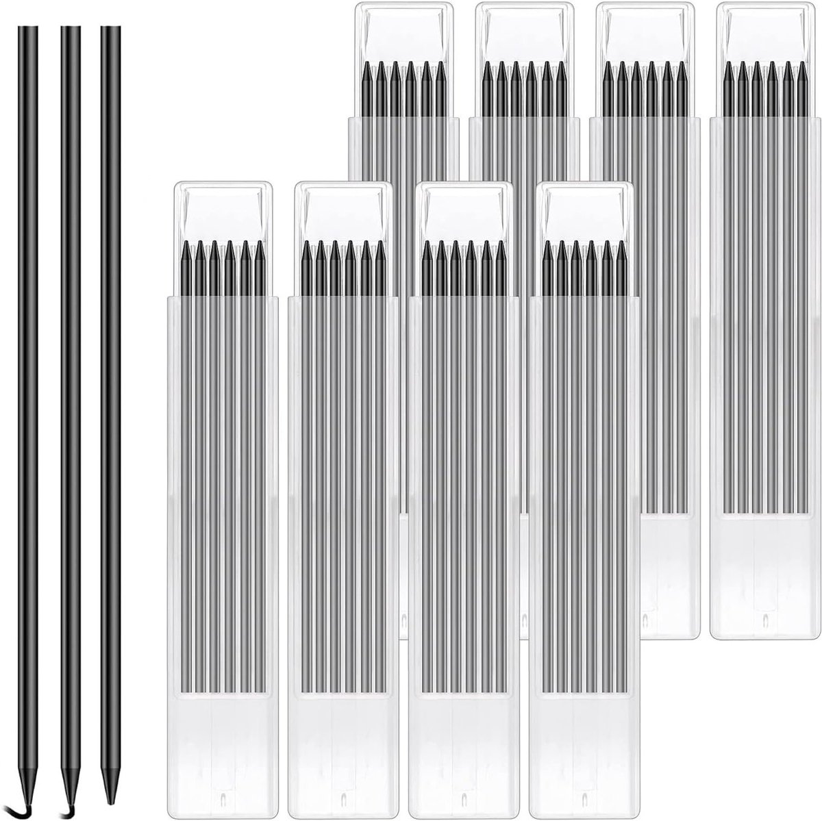 48-Pack Industrieel Houtbewerking Potlood Leads 2.8mm - Vullingen voor Diepe Gaten, Bouw en Architectonisch Tekenwerk