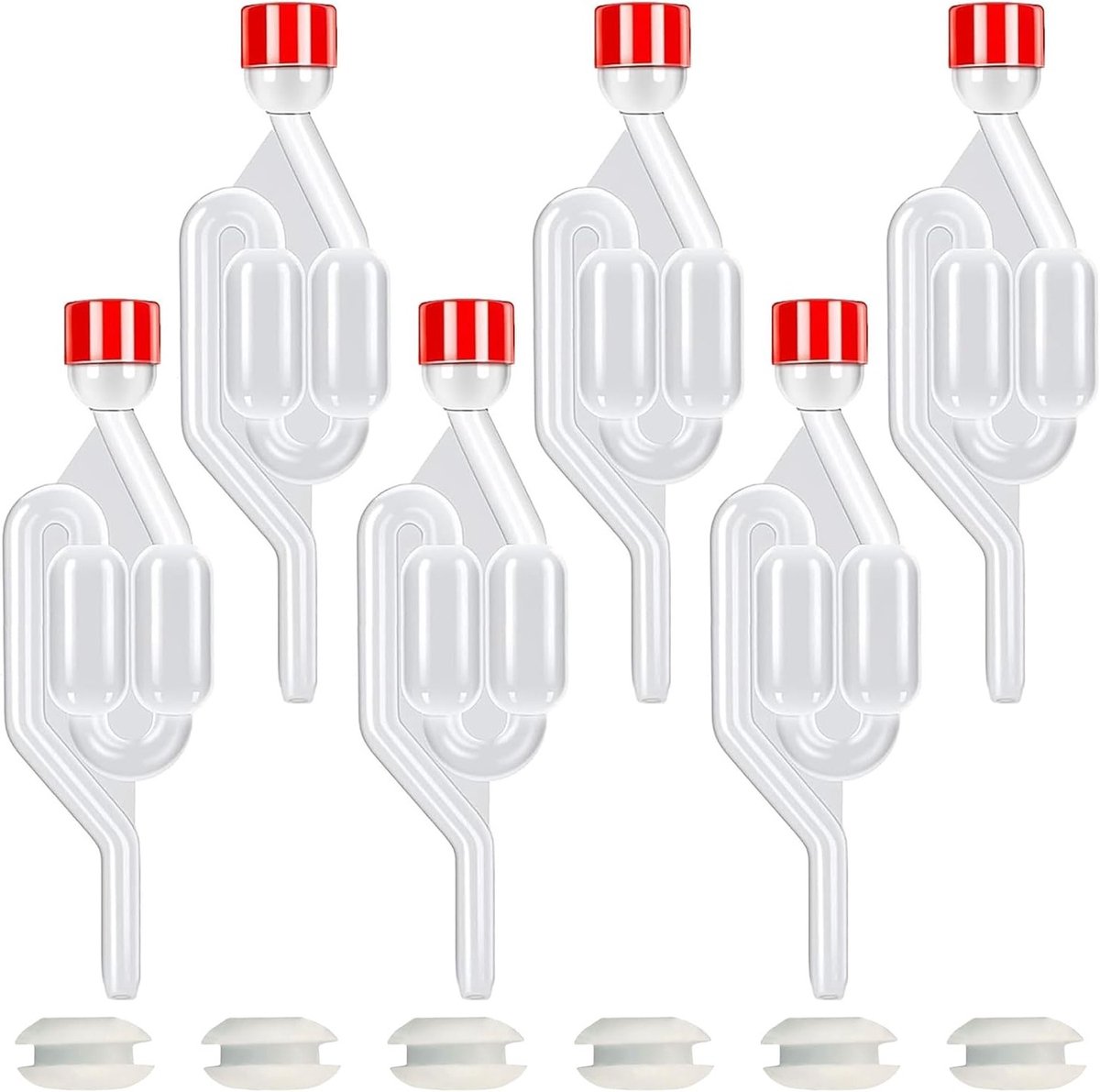 Set van 6 gistdispenser voor het maken van bier, wijn en fermentatie van groenten zoals kimchi en zuurkool