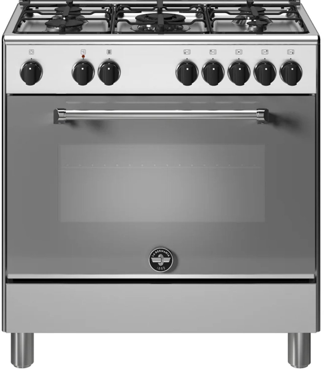 La Germania AM85C61DXT-24 Fornuis 80 cm, RVS, 5 branders, multifunctionele oven