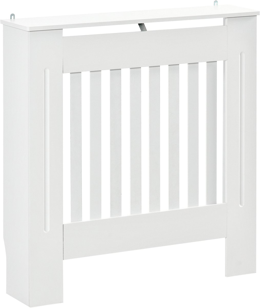 HOMCOM-Radiator Cover-MDF-78x19x81cm-Wit