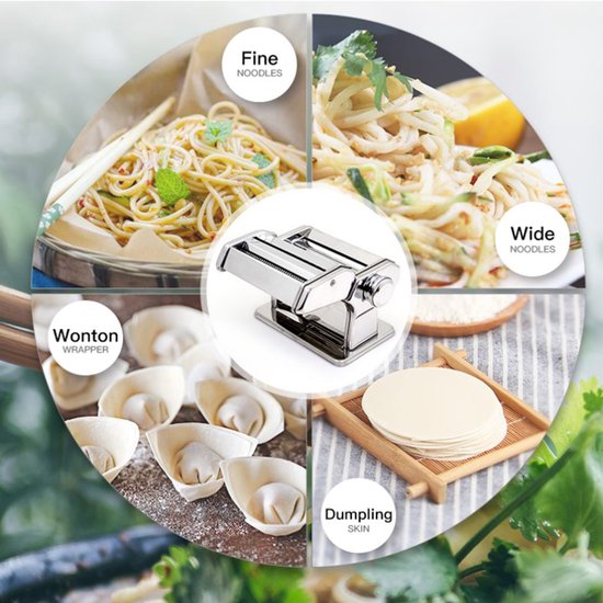 PIPIPOXER Pastamachine - Pastamachine Set -Ravioli, Reginette , Spaghetti & Meer - Verstelbare versnelling - Spaghetti Machine - Keukengerei - Housewarming cadeau van pipipoxer — afbeelding 2
