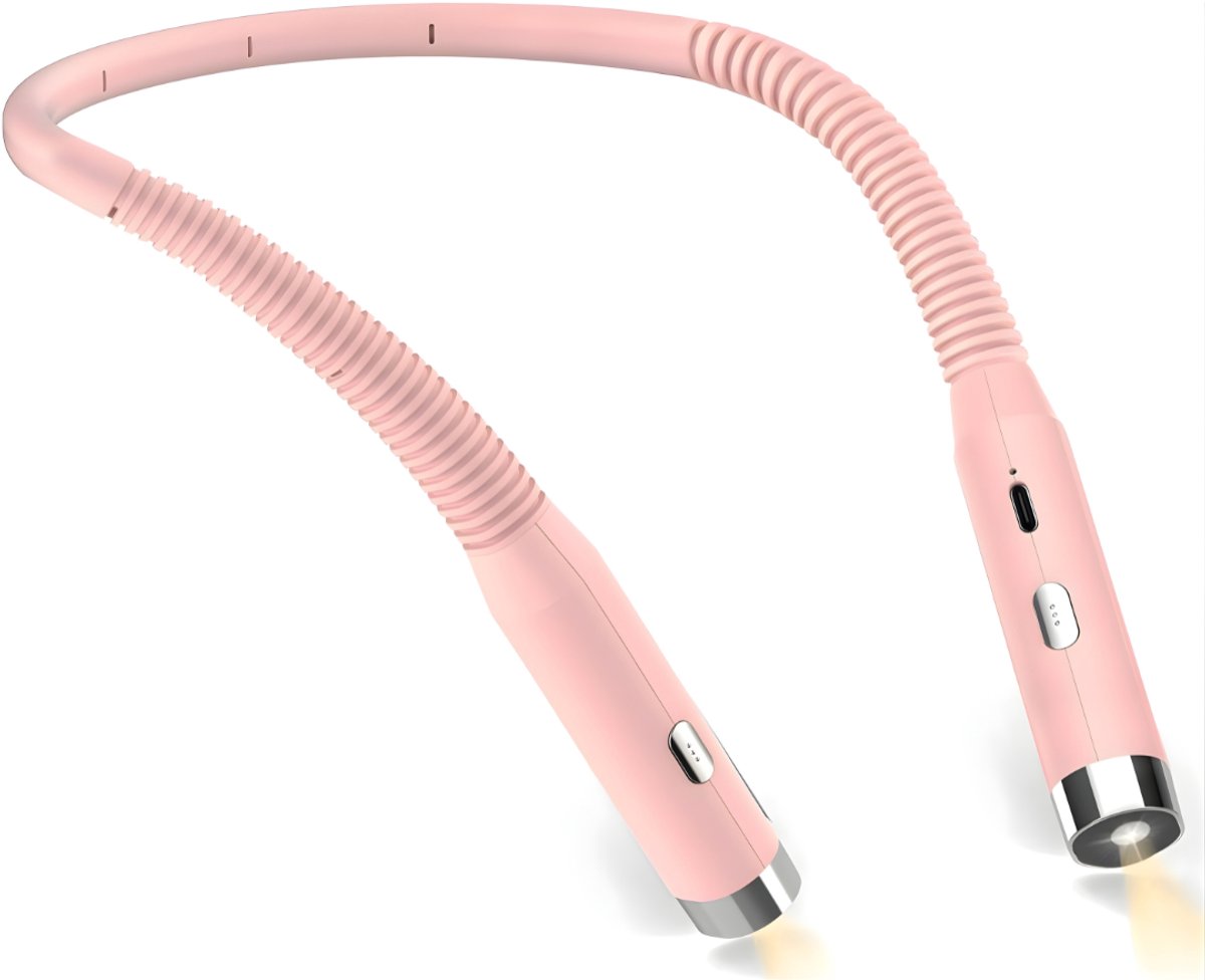 Lìon® Neklamp - Neklamp Oplaadbaar - Neklampje - Nekleeslamp - Roze - 2cm x 20cm x 25cm