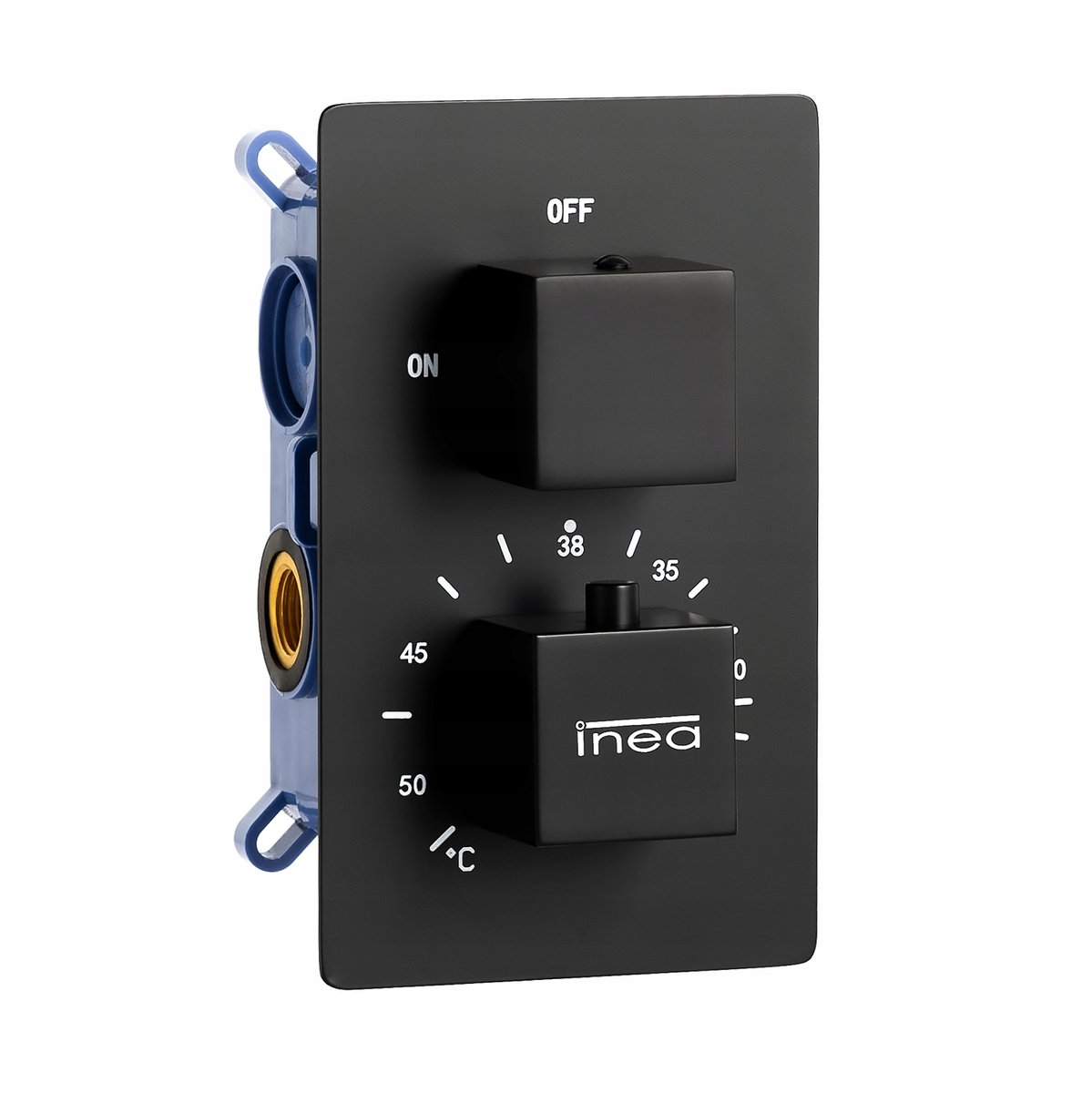 INEA Zwarte Inbouw Douchekraan Thermostatisch Mat Zwart