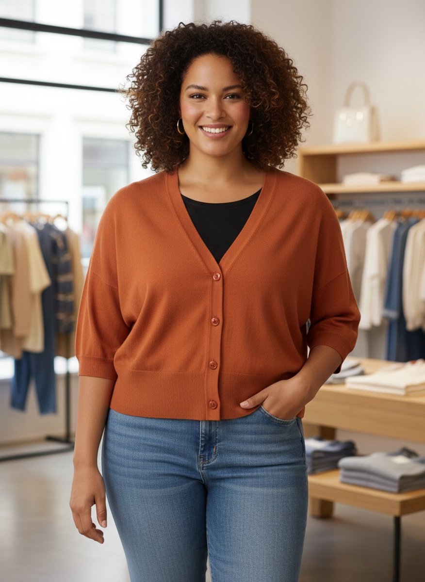 YESTA Sana Cardigan - Cinnamon - maat 0(46)