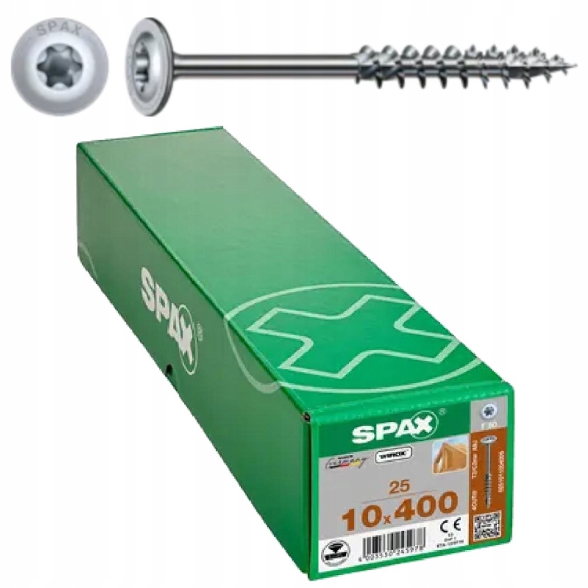 Spax Tasschroeven Houtconstructie 10x400mm WIROX 25 stuks