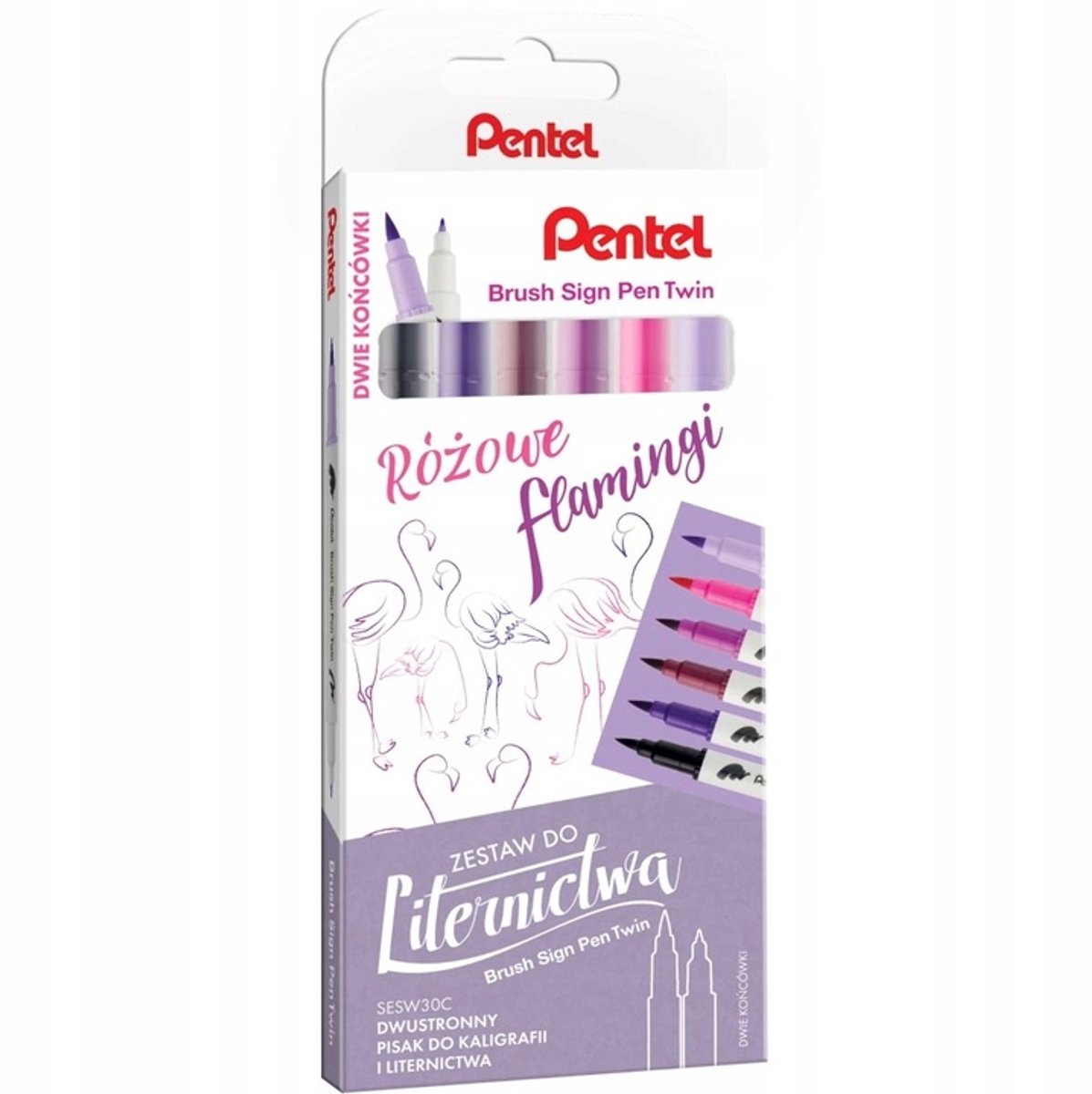 Pentel Brush Sign Pen Kalligrafie Markers - 6 kleuren