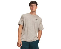 Under Armour UA Tech Vent SS-BRN Heren Sportshirt - Timberwolf Taupe - Ultimate Zwart