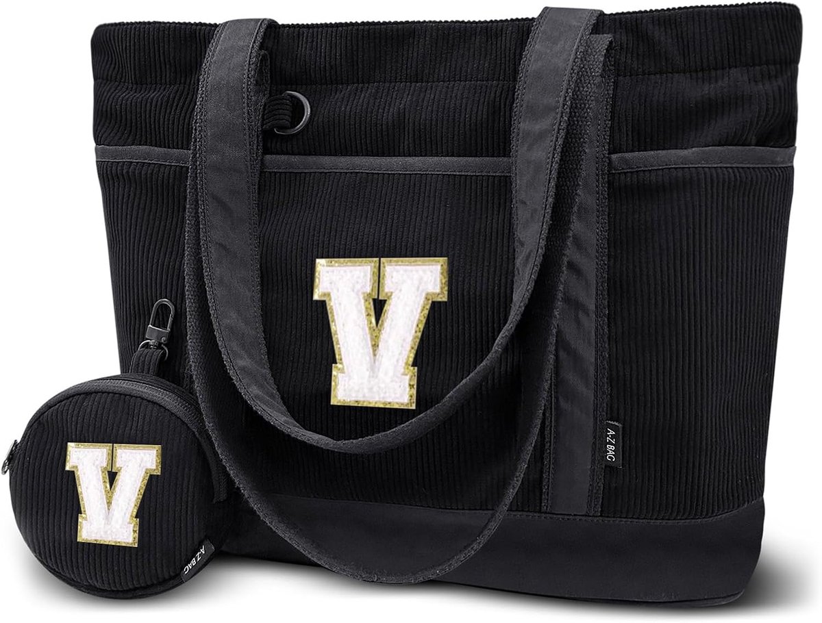 Tote bag corduroy dames - grote capaciteit - met portemonnee - perfect cadeau voor vrouwen - ShopVlot