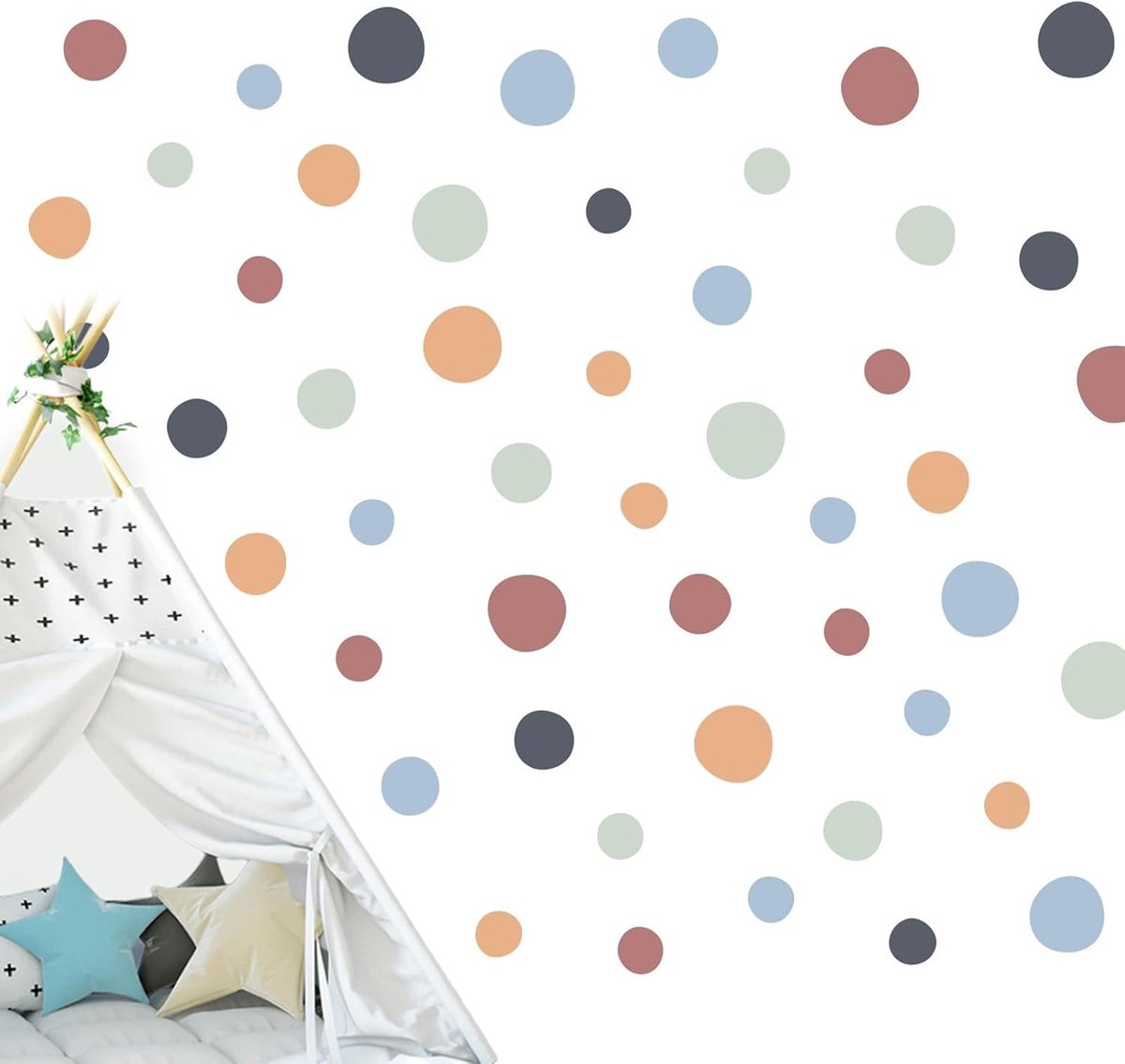 Wall Stickers Children's Room Dots - 60 Pieces Set Wall Sticker Circles Colourful for Baby Room Decoration & - ShopVlot