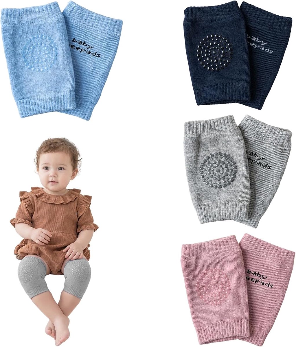 4 Pairs Baby Knee Pads, 4 Legs for Learning to Walk, Breathable Cotton, Knee Pads for Children, Soft for Crawling, 4 - ShopVlot