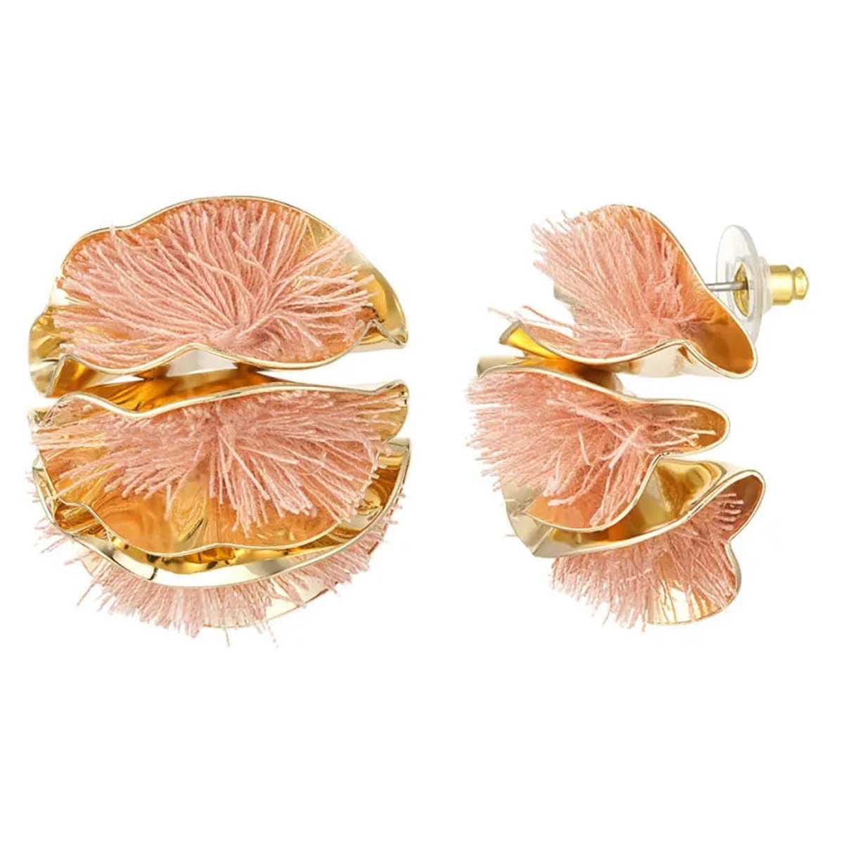 Yehwang Oorbellen Colourful Flower Statement goud roze
