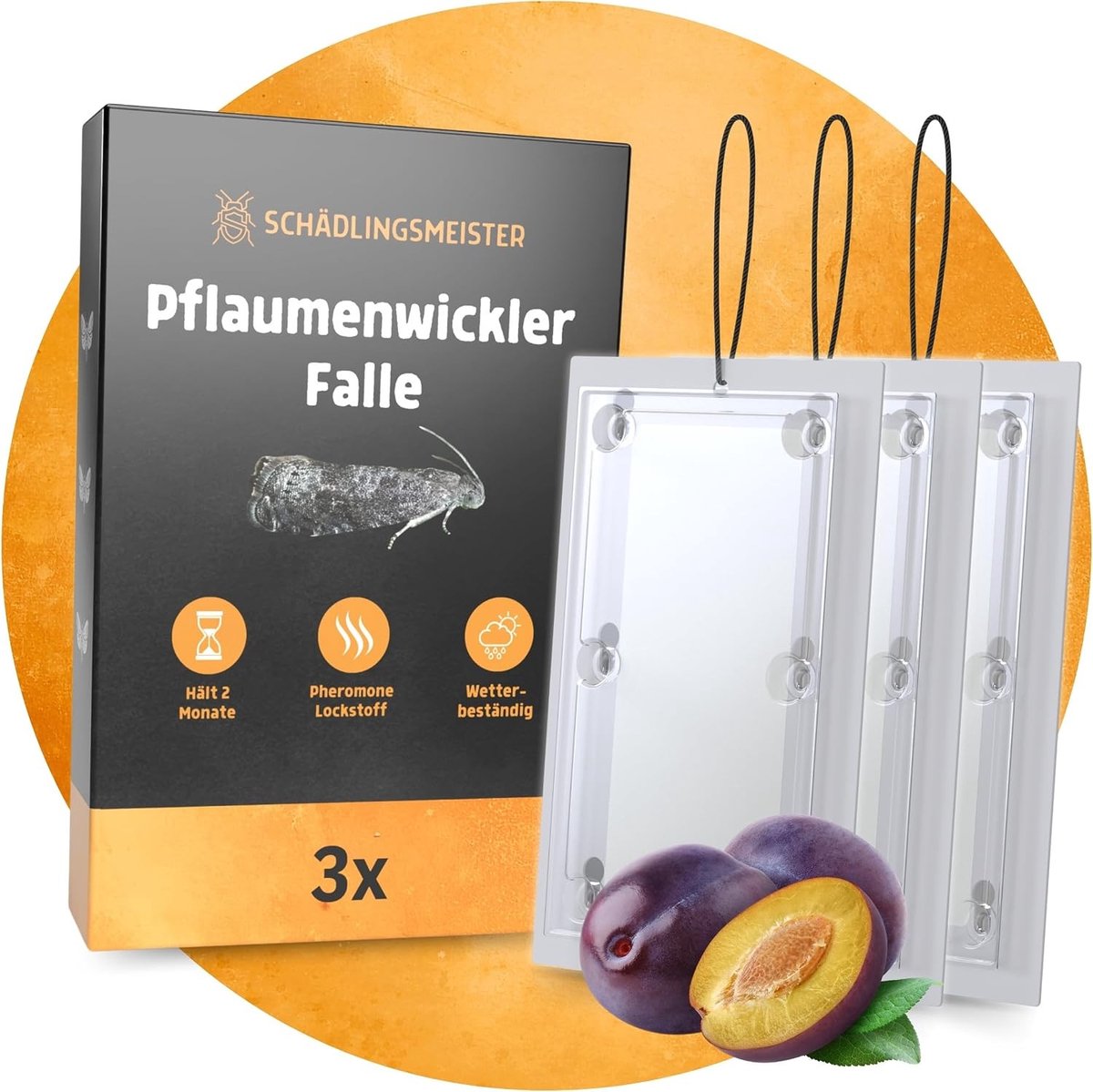 Mollenverjager trilling - Wit - 3 Stuks - Feromonenvallen tegen Pruimenwikkelaar - Voor Fruitbomen