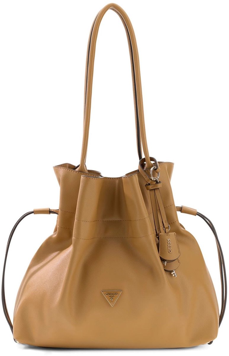 GUESS schoudertas shopper Karima Drawstring Tote Tan bruine