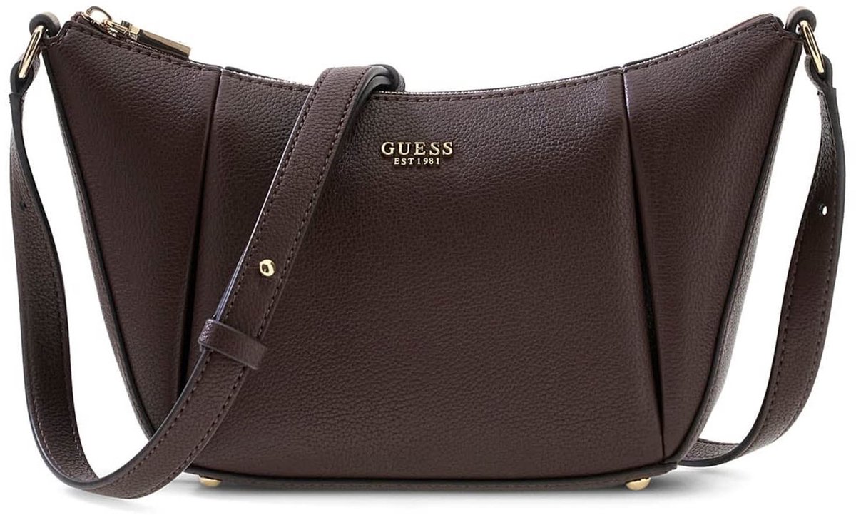 GUESS schoudertas Melody Convertible Shoulder Bag Brown donkerbruin