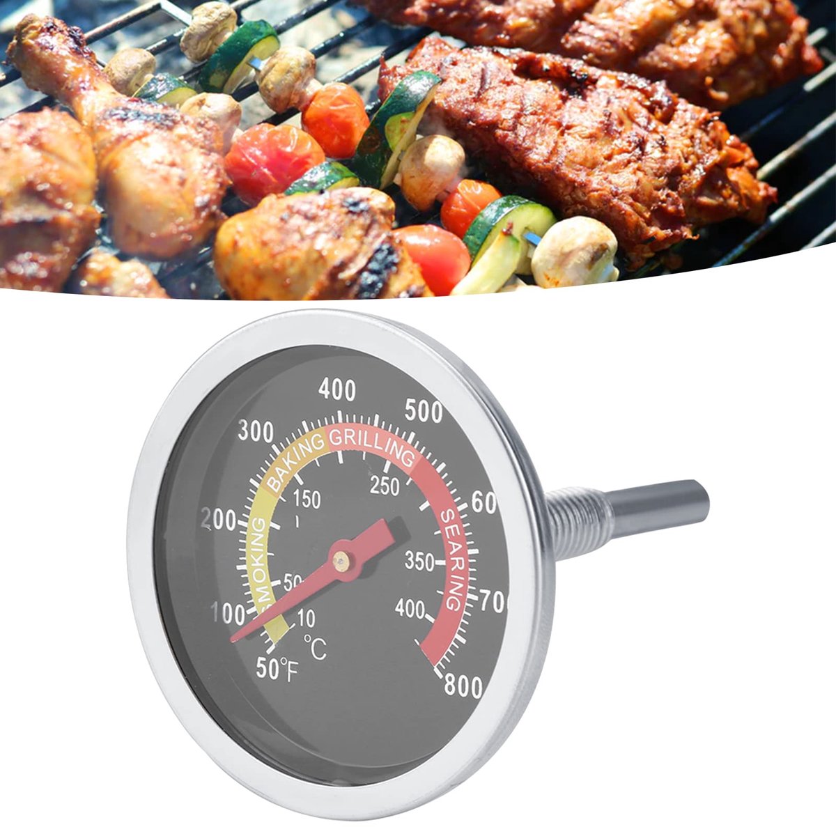 Thermometer Voor Oven Barbecue Bakstenen Deuren Le A Kalibrator Brandhout Weber Q1400 50~800℉ Roestvrijstalen Bbq - ShopVlot