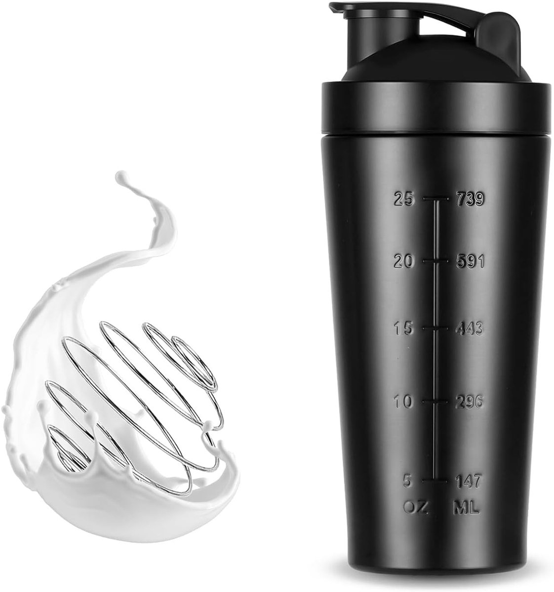 Blender - Zilver - 750 ml - Metalen Shaker voor Proteïnedrankjes - Voor Sport en Fitness