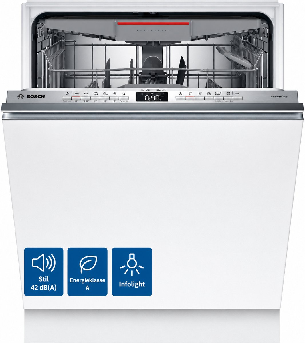 Bosch SMV4ECX28E - Serie 4 - Inbouwvaatwasser - 60 cm - Energielabel A - Home Connect - Extra droge vaat