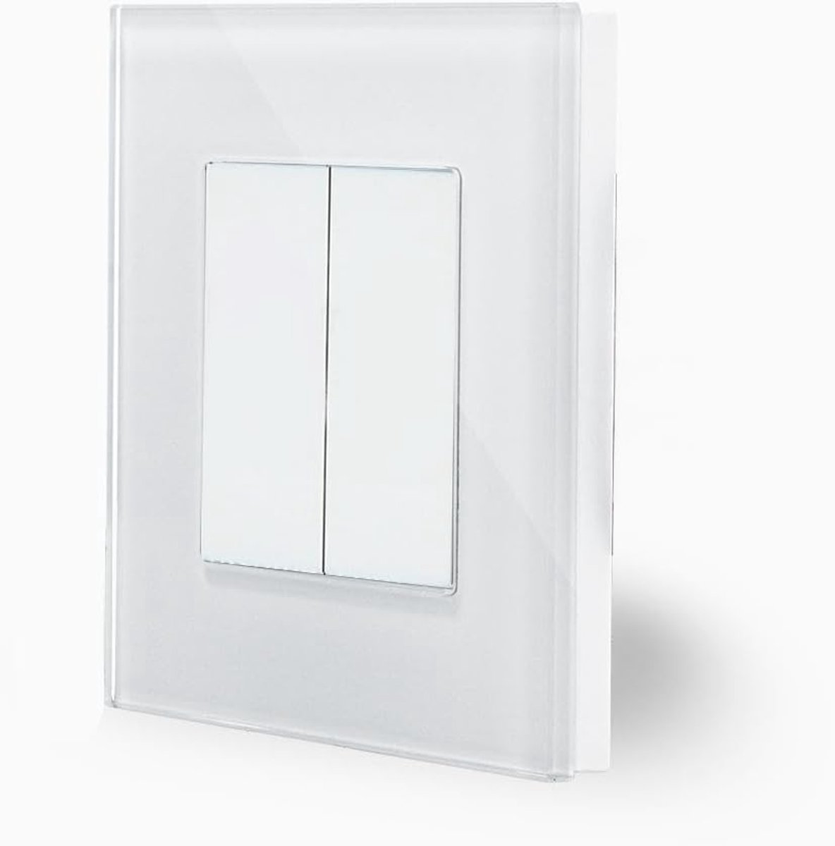 Luxus-Time Double blind cover in simple glass frame in white blind can blind panel shut-off cap socket recessed 1/2 - ShopVlot